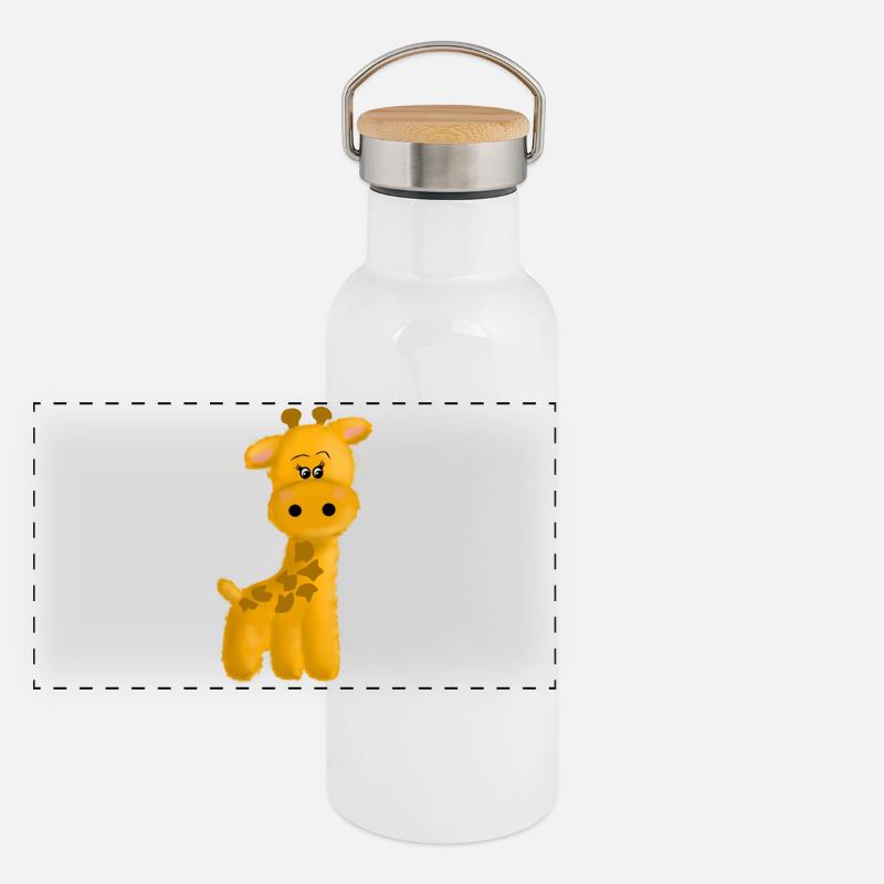 Giraffe Panorama Thermosflasche mit Bambusdeckel