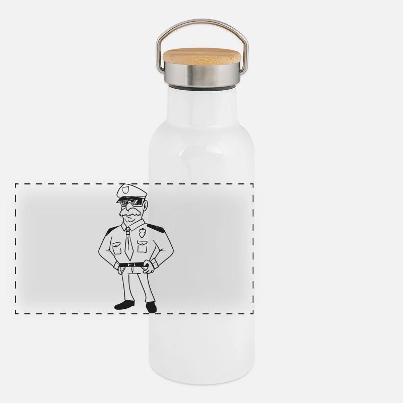 Panorama Thermosflasche mit Bambusdeckel