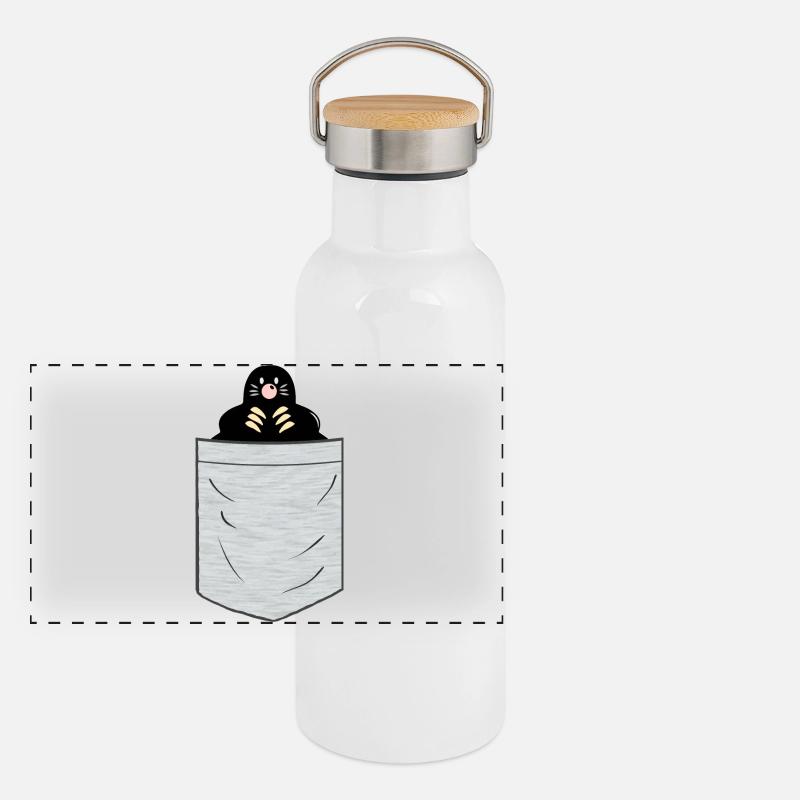 Maulwurf Brusttasche Panorama Thermosflasche mit Bambusdeckel