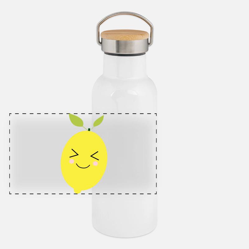 Lemon, Lime, Lime, Fruit, Fruit, Vegan Panoramic Thermal Bottle with Bamboo Lid