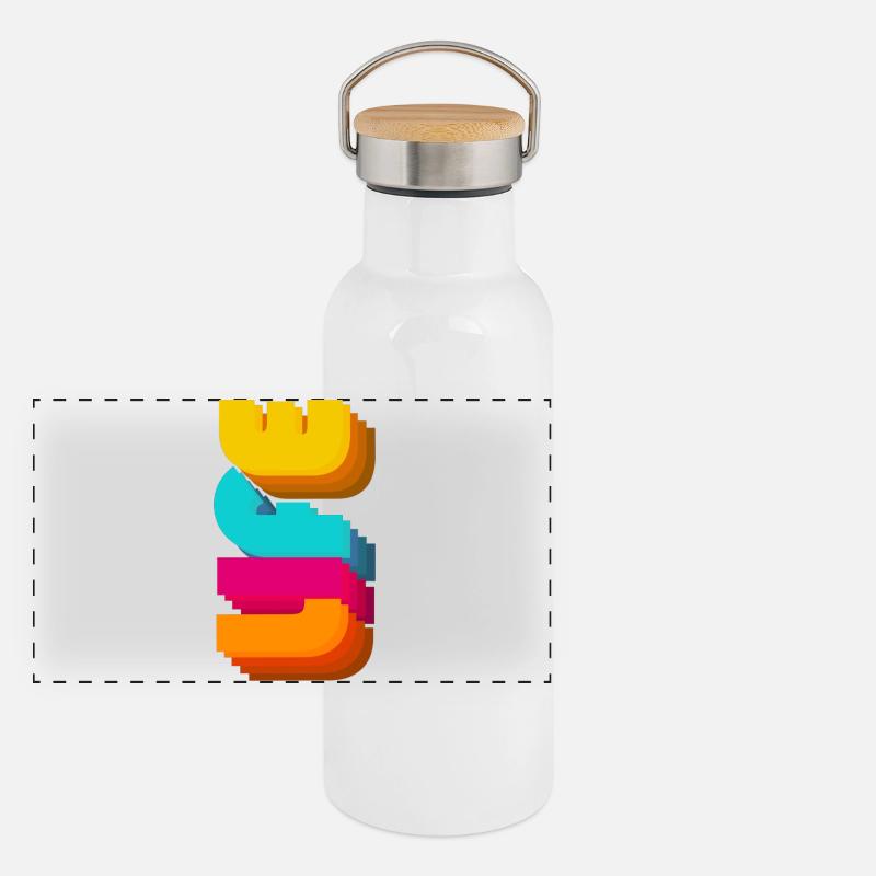 Panorama Thermosflasche mit Bambusdeckel