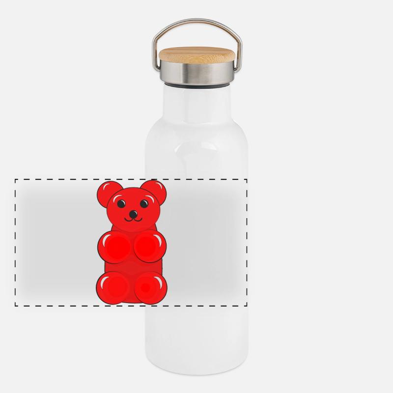 Gummibär Panorama Thermosflasche mit Bambusdeckel