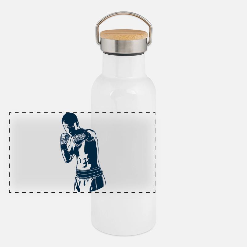 Boxeur Gourde isotherme avec bouchon en bambou