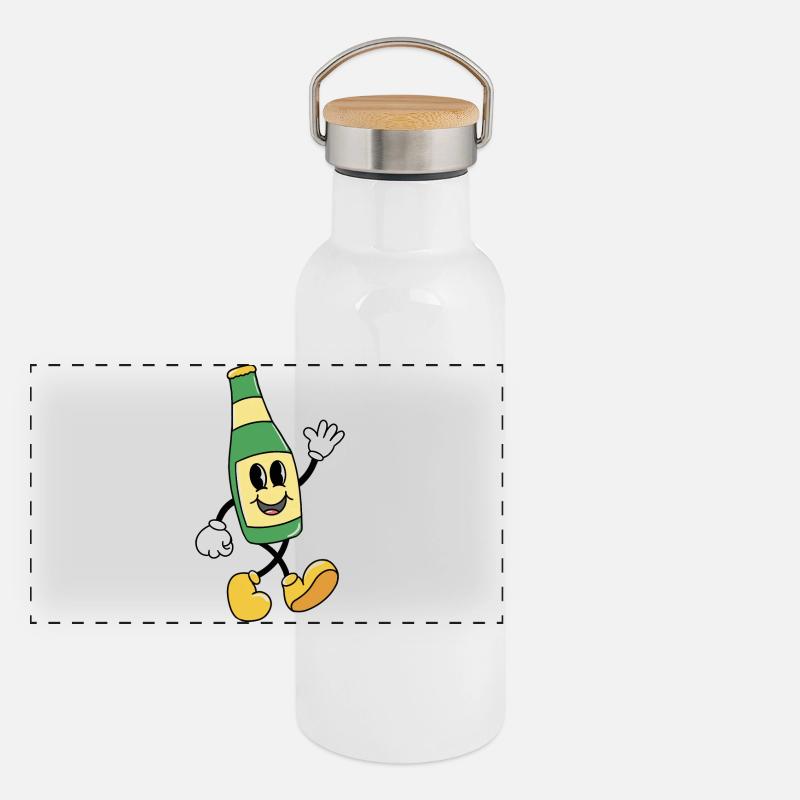 Bier Panorama Thermosflasche mit Bambusdeckel