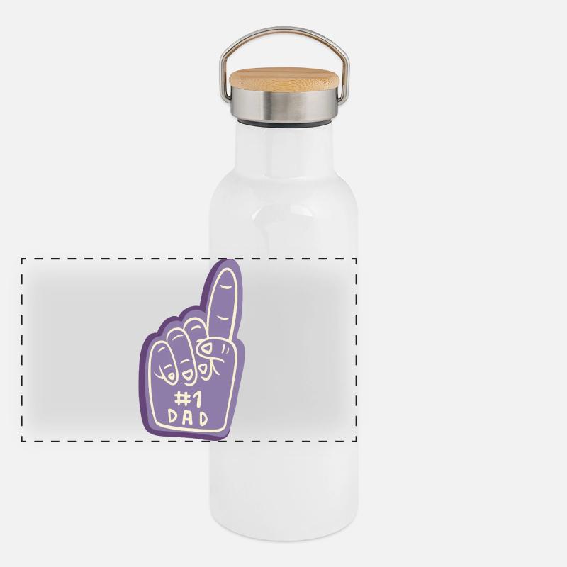 #1 Papa basé sur le design Gourde isotherme avec bouchon en bambou
