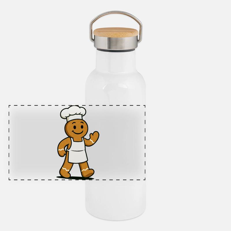 Gingerbread Cook Panoramic Thermal Bottle with Bamboo Lid