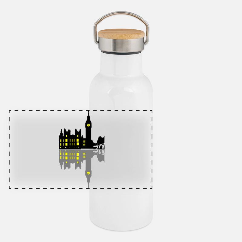 Londres Gourde isotherme avec bouchon en bambou