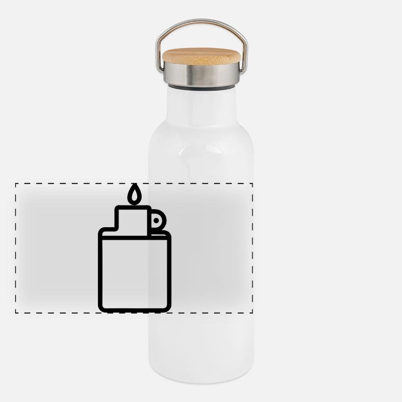 Feuerzeug Panorama Thermosflasche mit Bambusdeckel