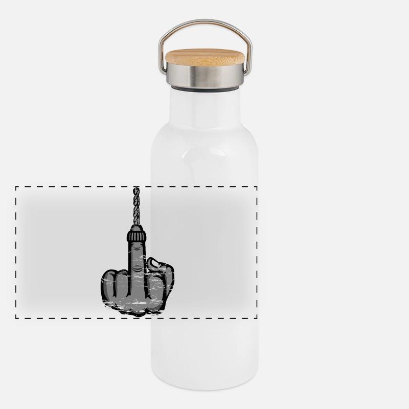 Conception de la perceuse au doigt d’honneur Gourde isotherme avec bouchon en bambou