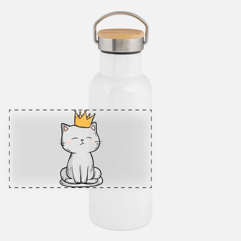 Cat King Panoramic Thermal Bottle with Bamboo Lid