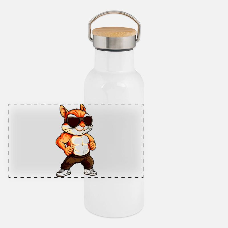 Cool chipmunk Panoramic Thermal Bottle with Bamboo Lid