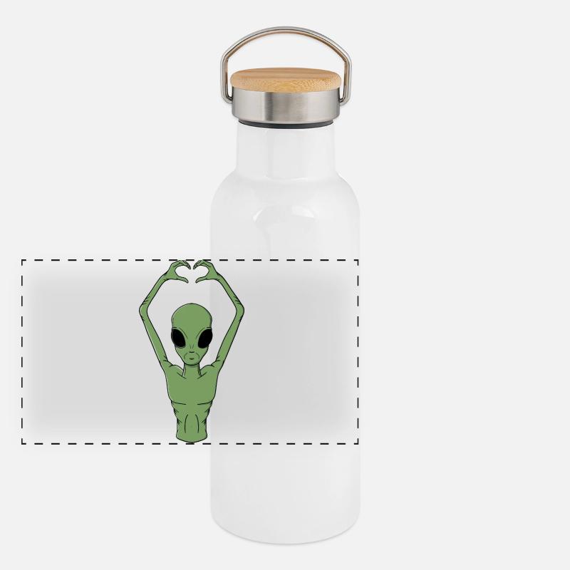 Panorama Thermosflasche mit Bambusdeckel