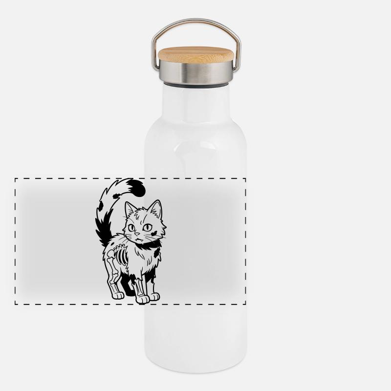Zombie Cat Panoramic Thermal Bottle with Bamboo Lid
