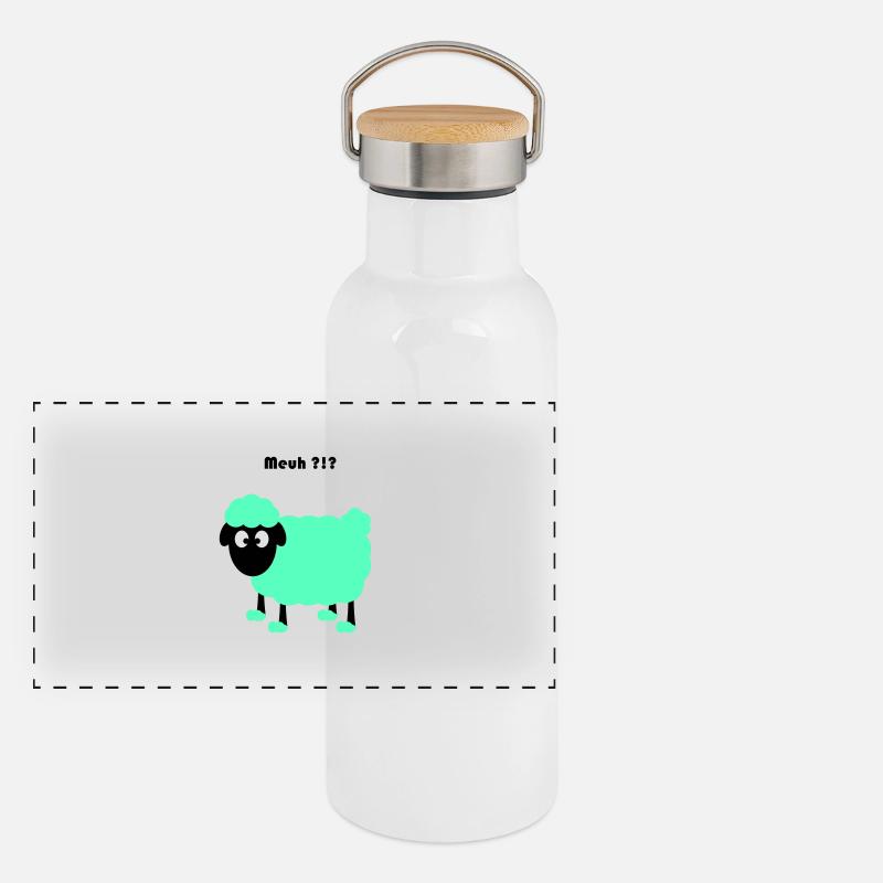 mouton Gourde isotherme avec bouchon en bambou