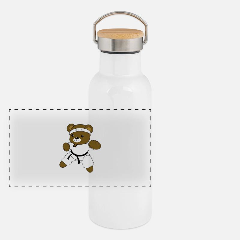 Tae kwon do Panorama Thermosflasche mit Bambusdeckel
