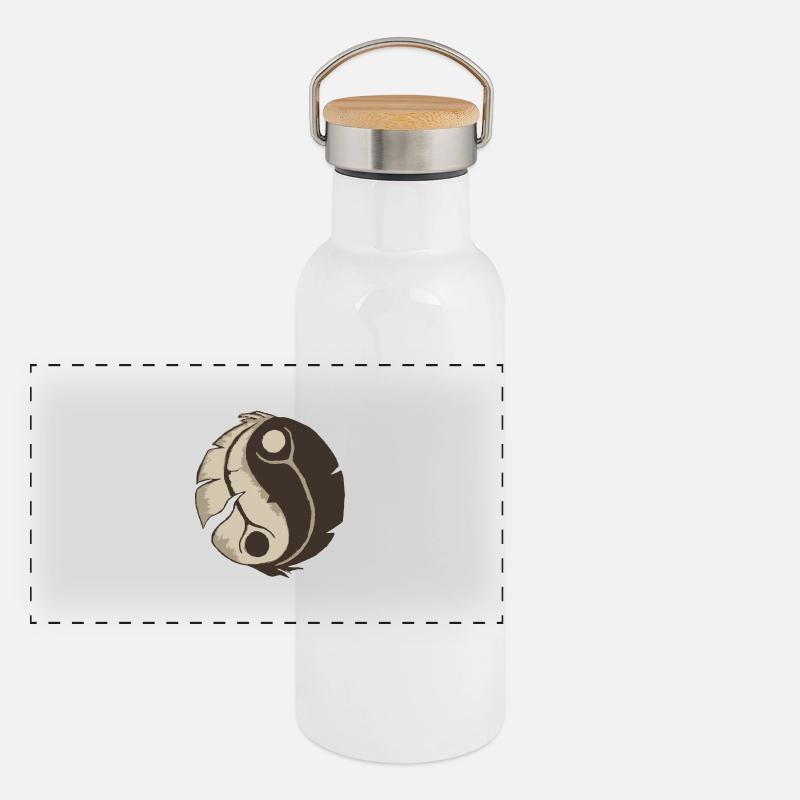 Ying Yang Gourde isotherme avec bouchon en bambou
