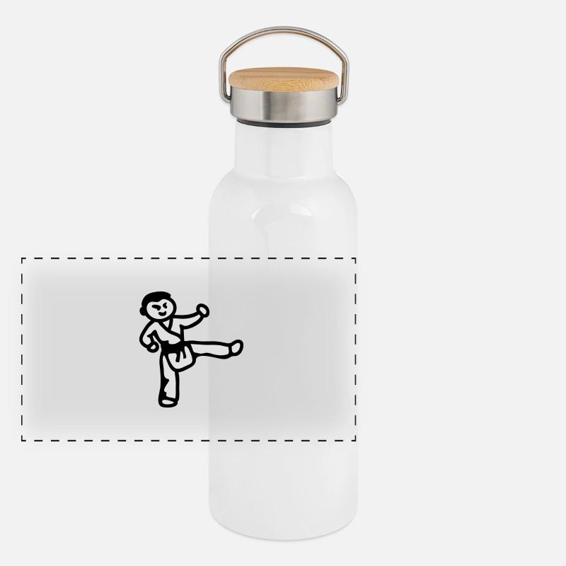 Karate boy Panoramic Thermal Bottle with Bamboo Lid
