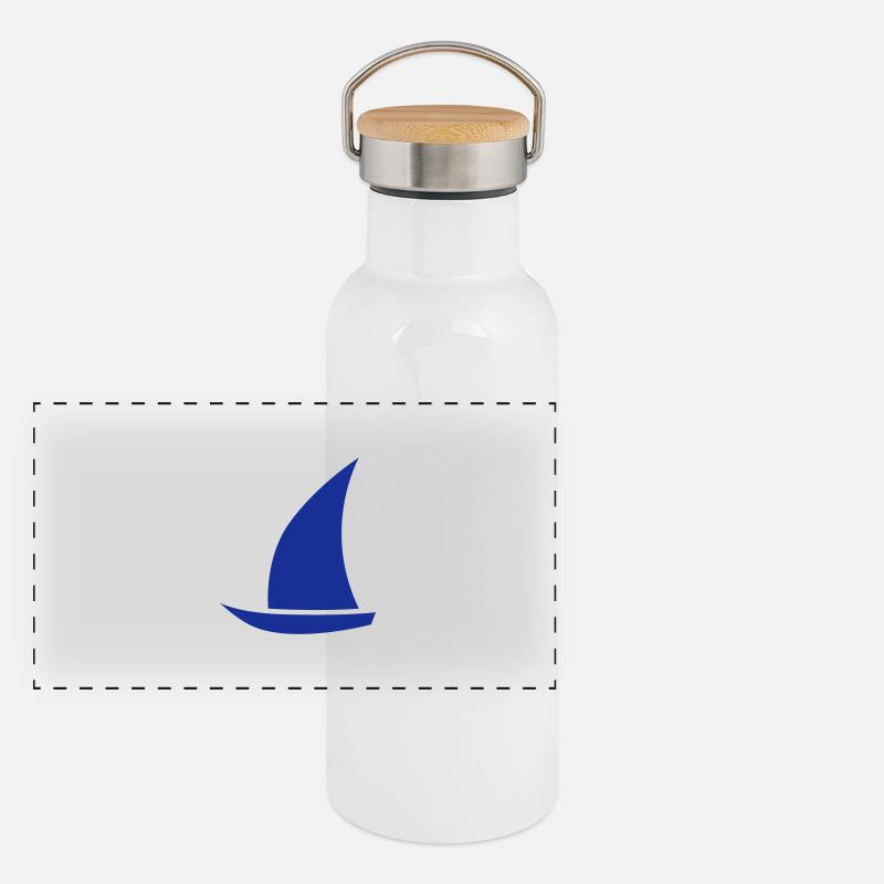bateau à voile Gourde isotherme avec bouchon en bambou