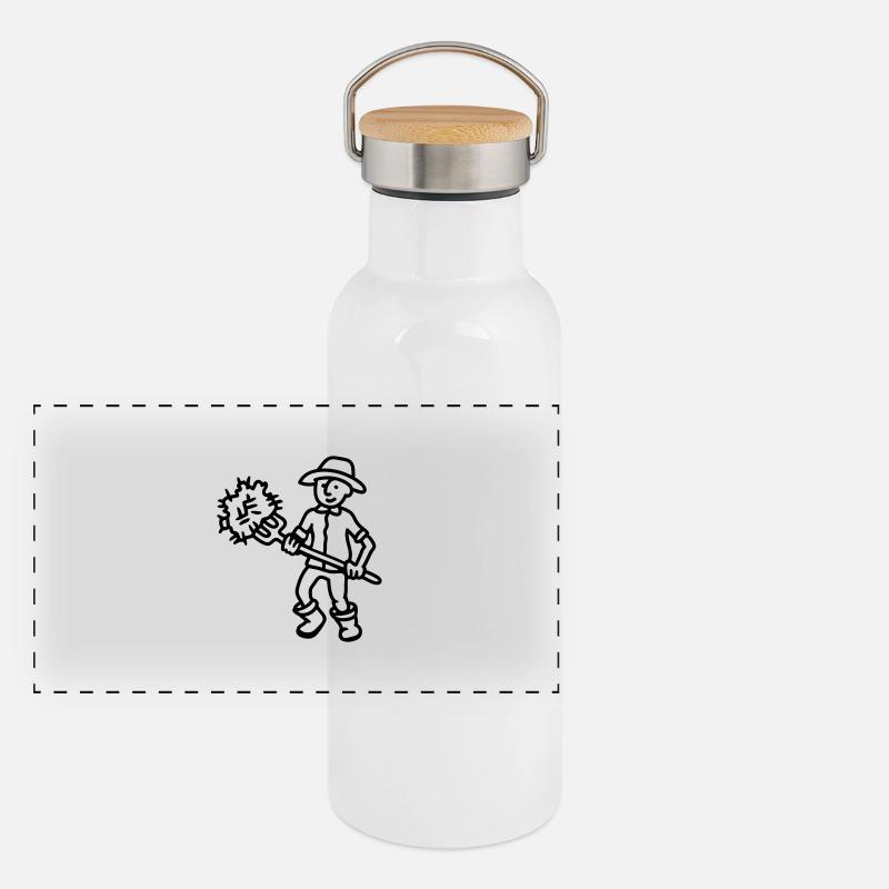 Farmer hay - line Panoramic Thermal Bottle with Bamboo Lid