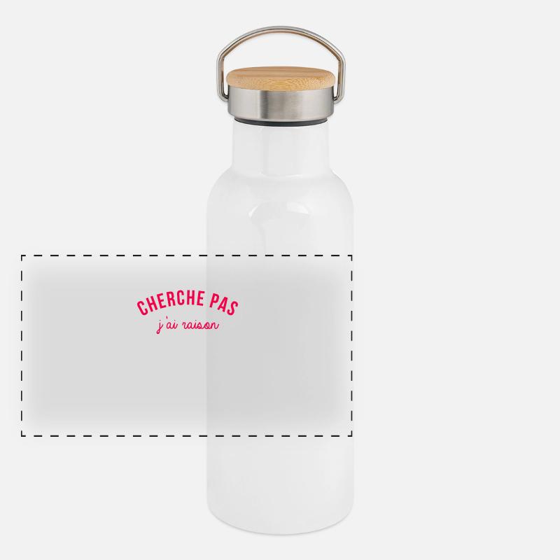 J'ai raison Gourde isotherme avec bouchon en bambou