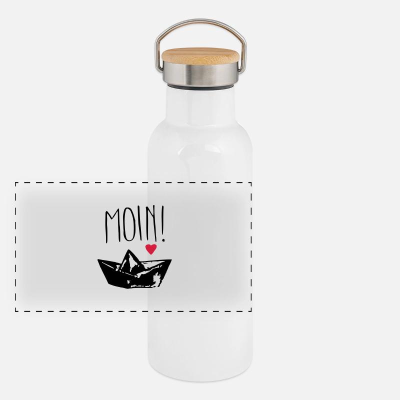 moin herz Panorama Thermosflasche mit Bambusdeckel