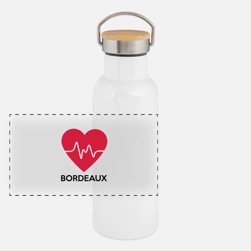 coeur de Bordeaux Gourde isotherme avec bouchon en bambou