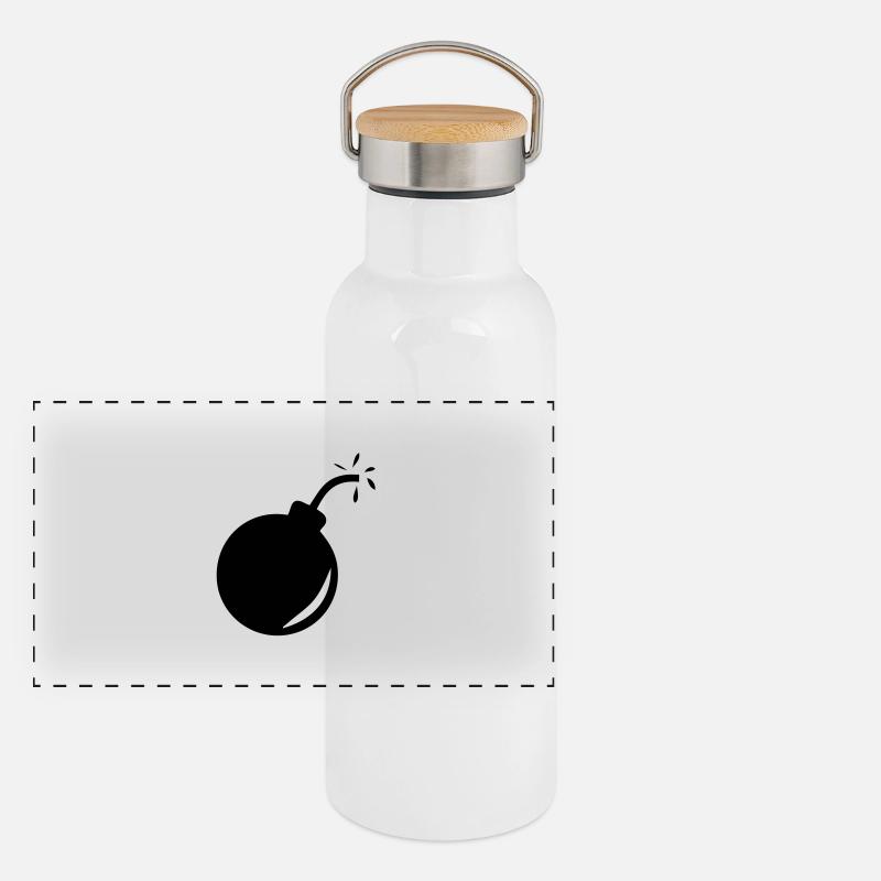 bombe_1 Gourde isotherme avec bouchon en bambou