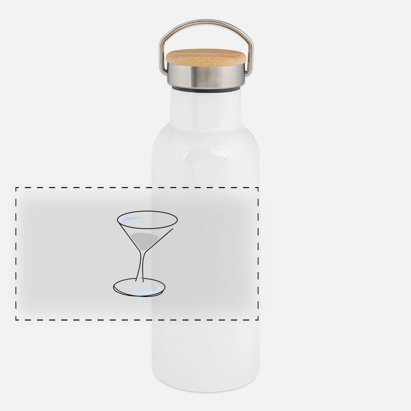 Glas Panorama Thermosflasche mit Bambusdeckel