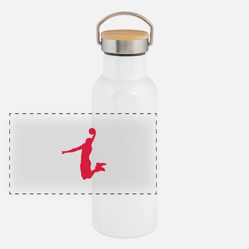 basketball dunk player2 Panoramic Thermal Bottle with Bamboo Lid