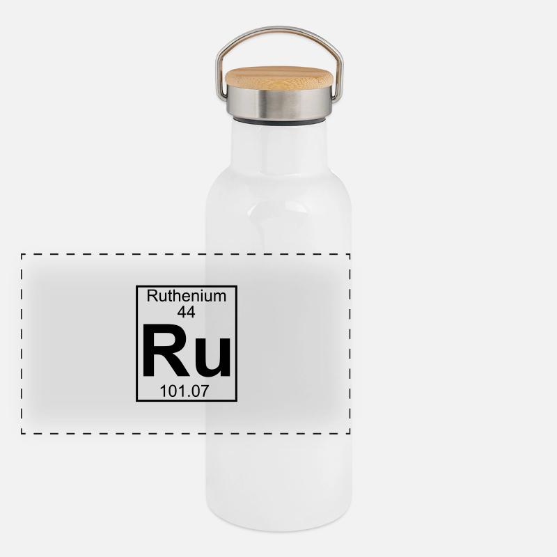 Periodic table element 44 - Ru (ruthenium) - BIG Gourde isotherme avec bouchon en bambou