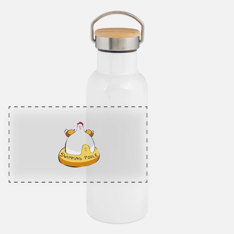 Swimming Poule Gourde isotherme avec bouchon en bambou