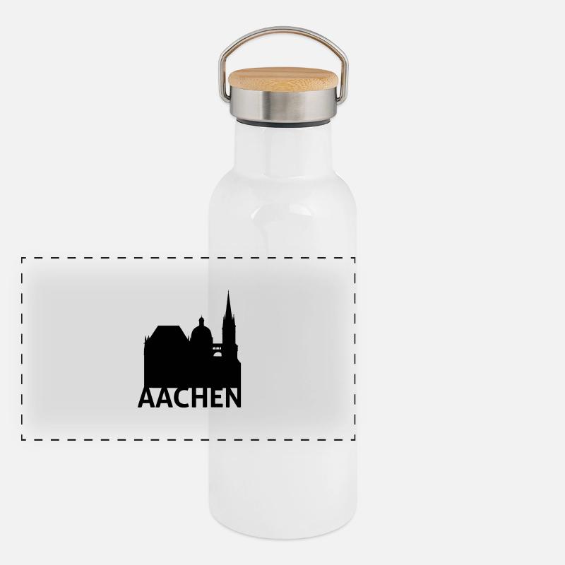 Aachen Panorama Thermosflasche mit Bambusdeckel