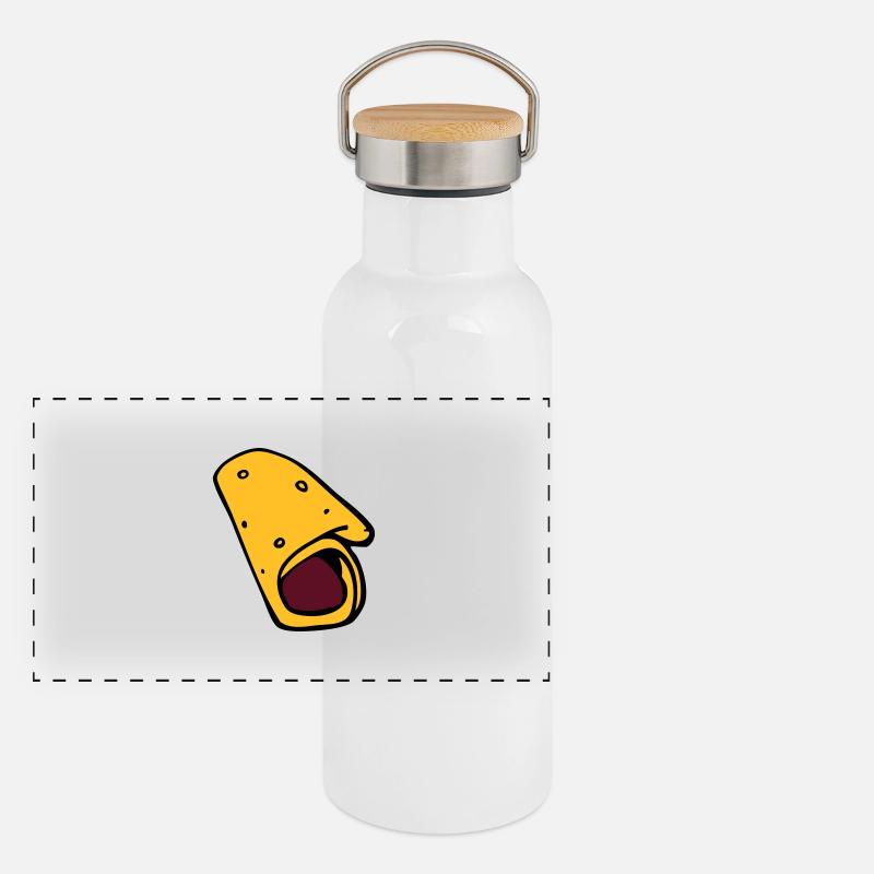 burrito Pfannkuchen-Pfannkuchen-Wurst Panorama Thermosflasche mit Bambusdeckel