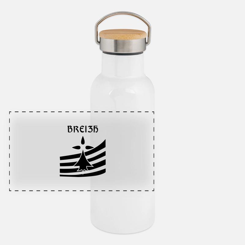 Breizh blason Gourde isotherme avec bouchon en bambou