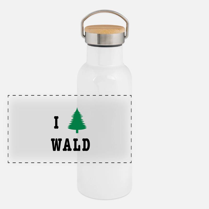 I love Wald Gourde isotherme avec bouchon en bambou