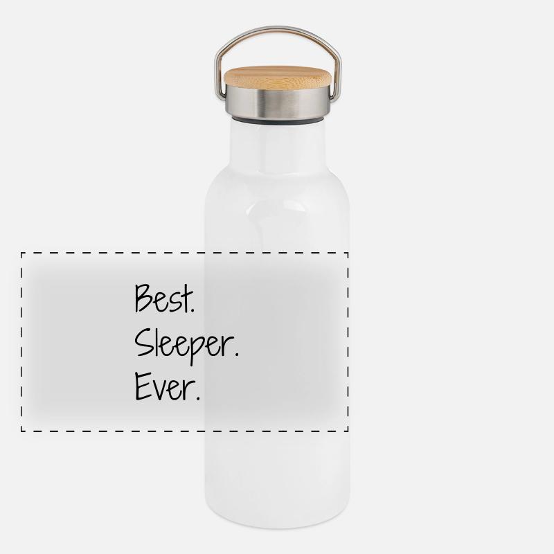 Schlaf / Schläfer / Müdigkeit / Rest Panorama Thermosflasche mit Bambusdeckel