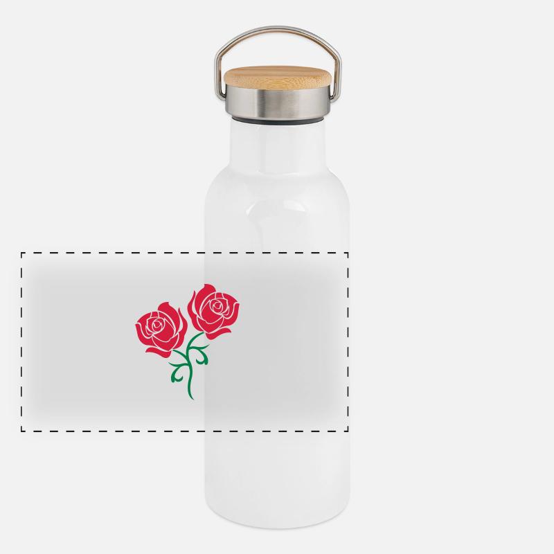 roses Panoramic Thermal Bottle with Bamboo Lid