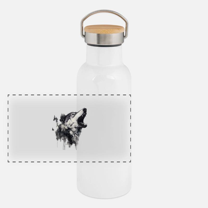 The fear of wolves, a complex phenomenon Panoramic Thermal Bottle with Bamboo Lid