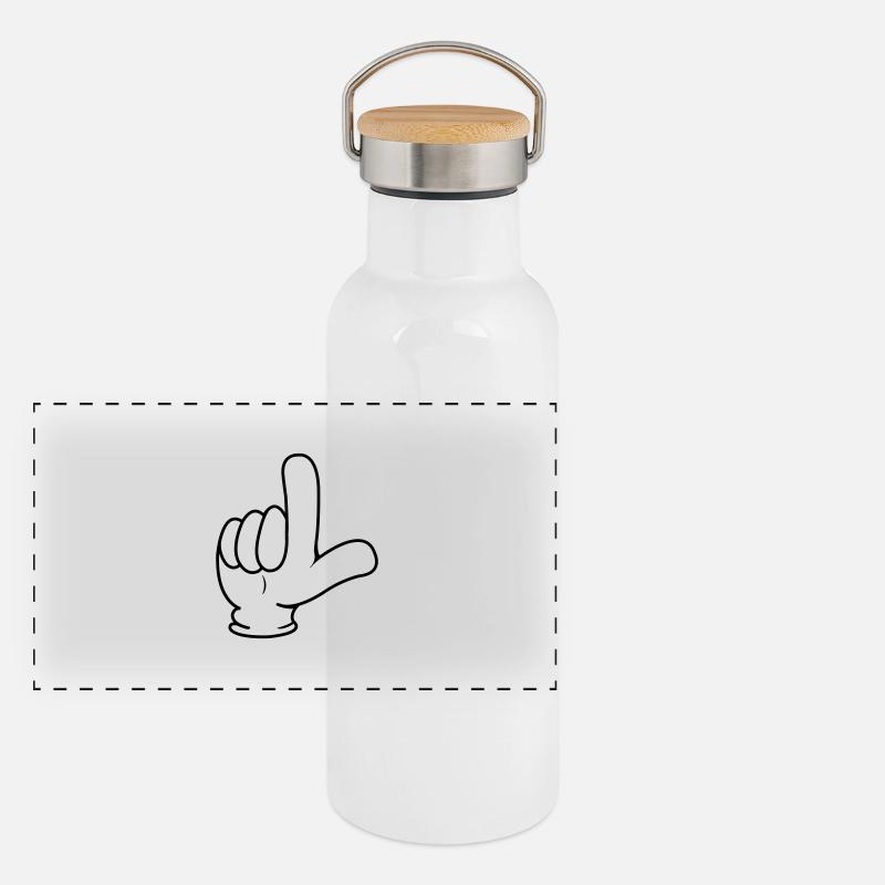 Zeigefinger Panorama Thermosflasche mit Bambusdeckel