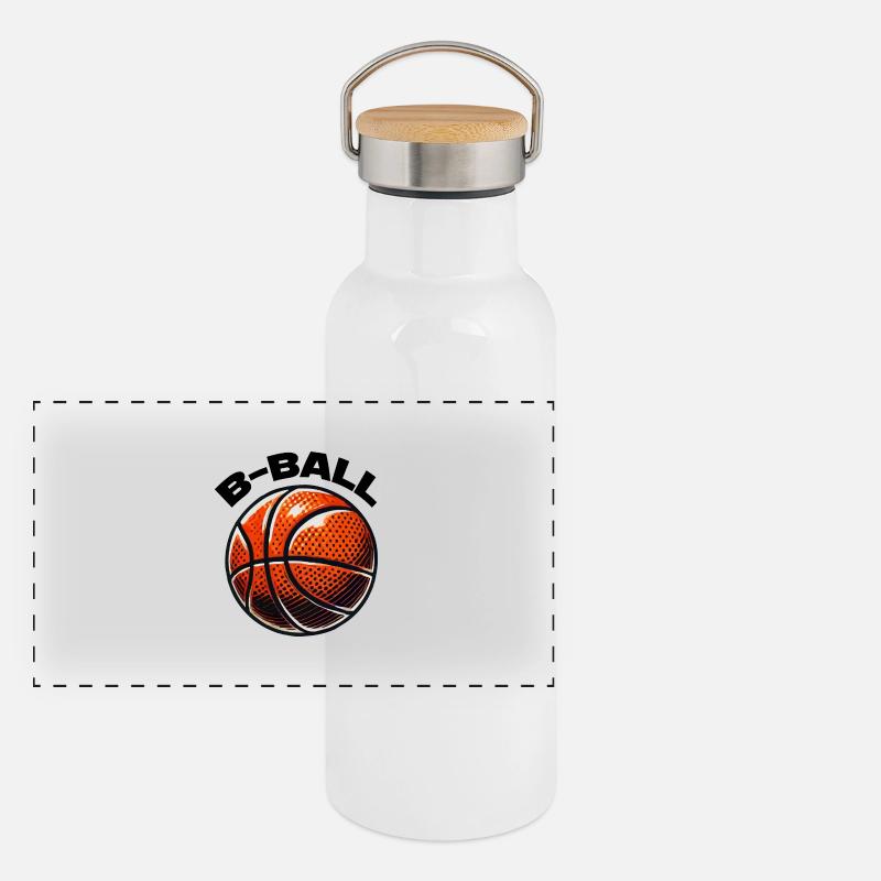 basket-ball Gourde isotherme avec bouchon en bambou