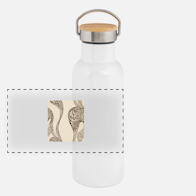 Abstract organic pattern Panoramic Thermal Bottle with Bamboo Lid