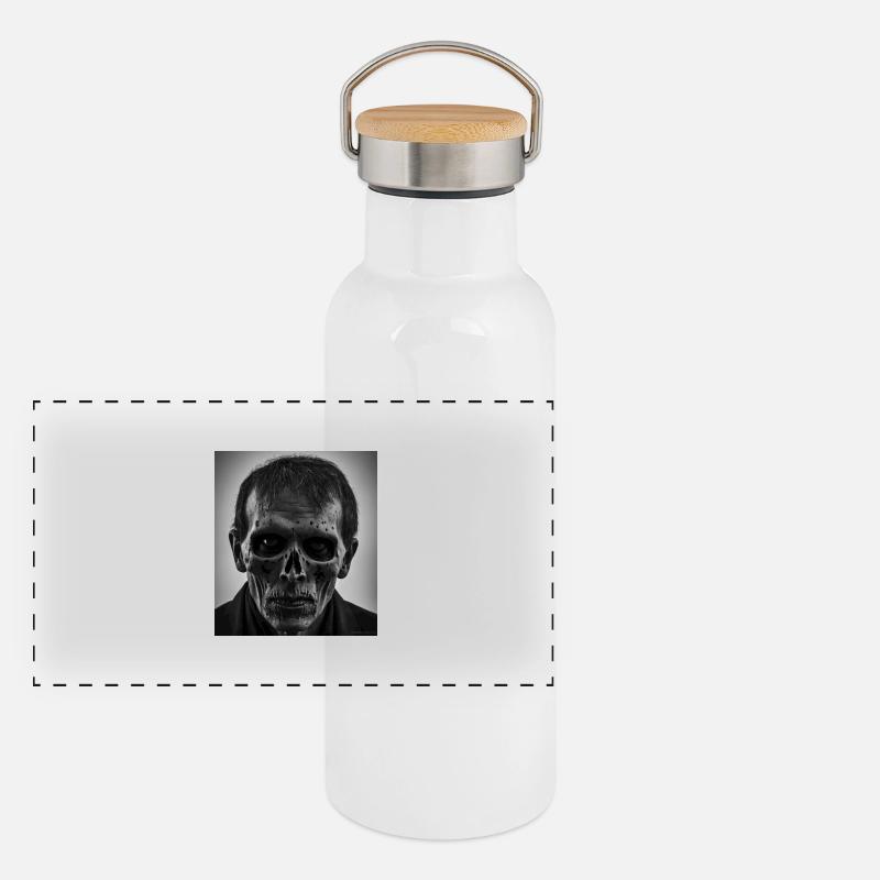 Zombie Face Panoramic Thermal Bottle with Bamboo Lid