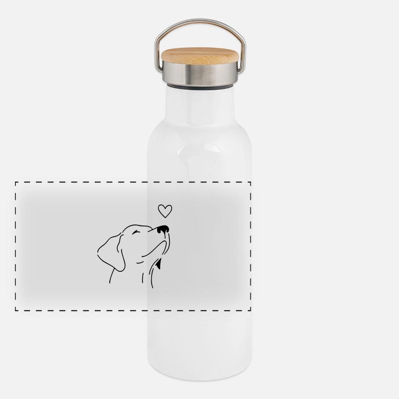 chien Gourde isotherme avec bouchon en bambou