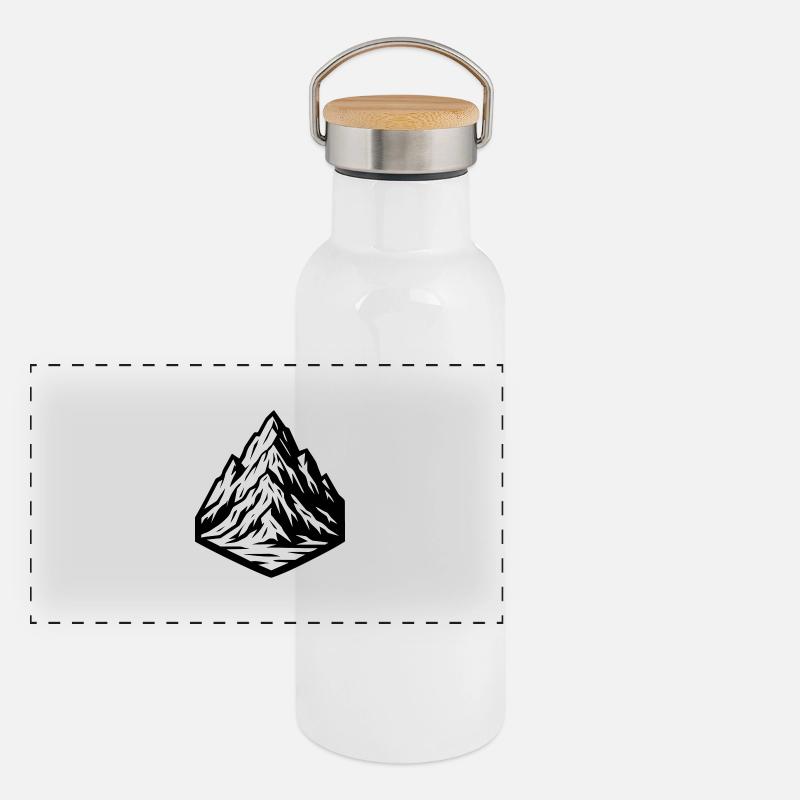 Mountain icon Panoramic Thermal Bottle with Bamboo Lid