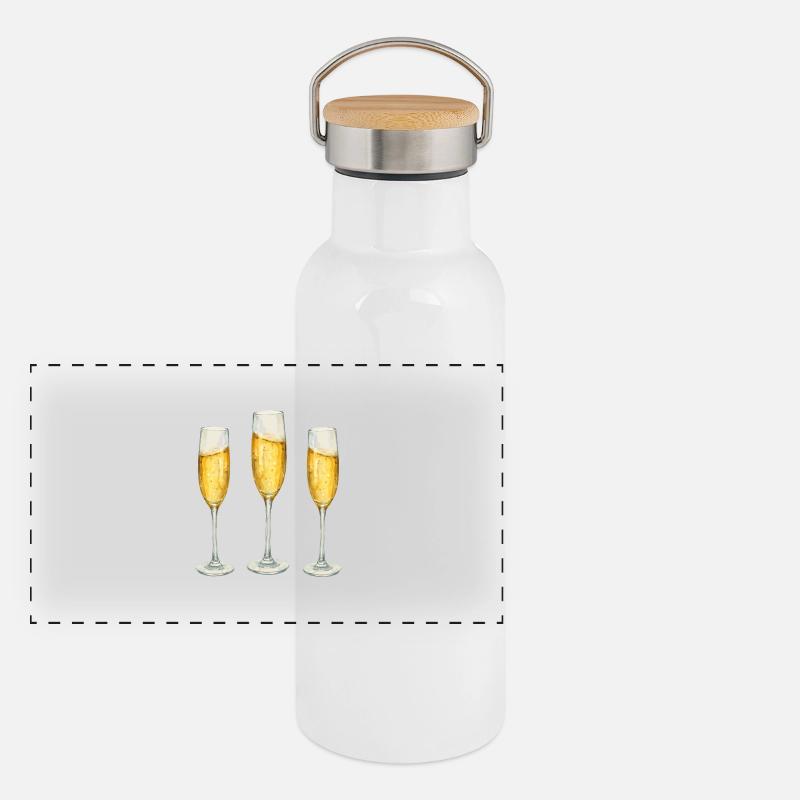 Glasses Panoramic Thermal Bottle with Bamboo Lid