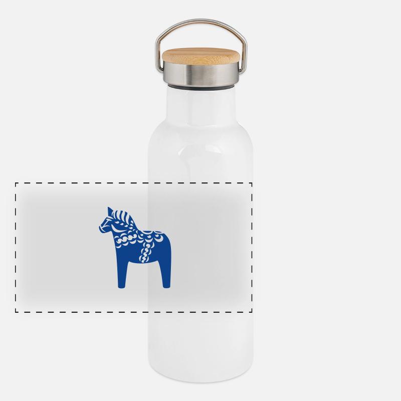 Cheval de Dala Gourde isotherme avec bouchon en bambou