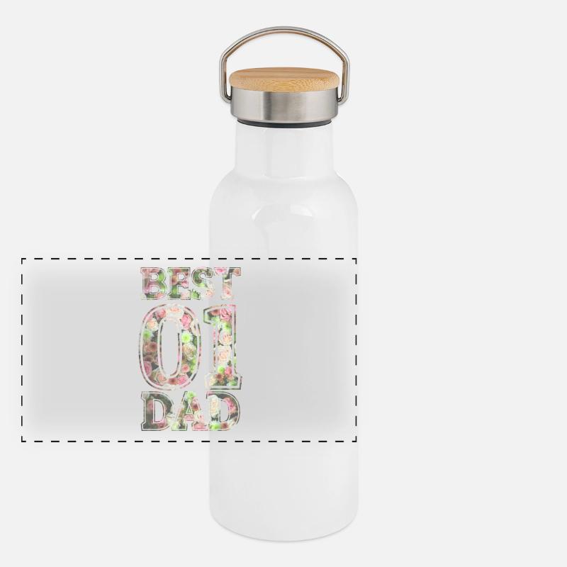 Le meilleur papa Gourde isotherme avec bouchon en bambou