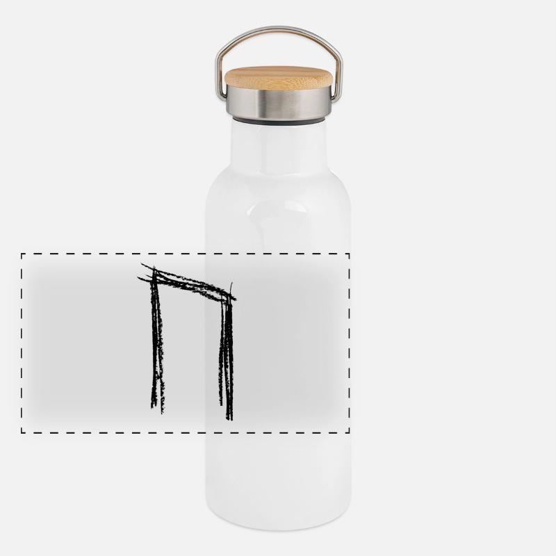 Uruz black Panoramic Thermal Bottle with Bamboo Lid