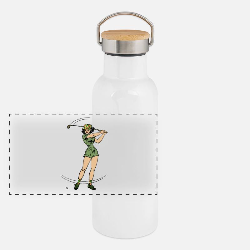 golfeur Gourde isotherme avec bouchon en bambou