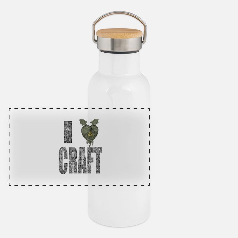 I Lovecraft - Panoramic Thermal Bottle with Bamboo Lid - white